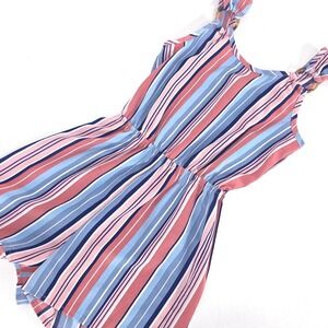 Striped Ring Strap‎ Romper Women Small Multicolor Resortwear Summer Coastal Boho